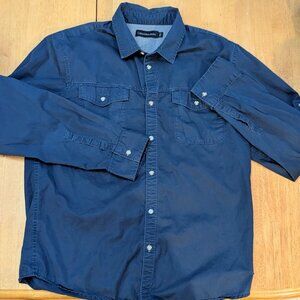 Classic, Movie star style Calvin Klein Dark Blue Button-up Shirt Large